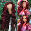 99J Burgundy 13X4 180% Density Brazilian Lace Frontal Wig - Mai Mai Beauty Supply